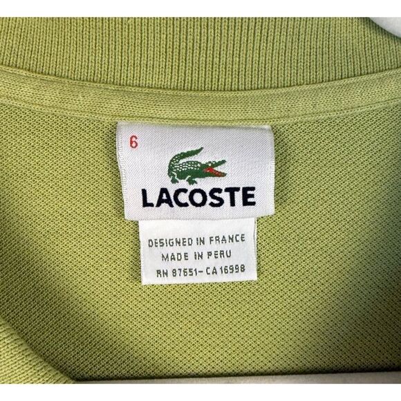 Lacoste Polo Shirt Mens Extra Large Lime Green Classic Fit Lightweight Preppy - Picture 3 of 7